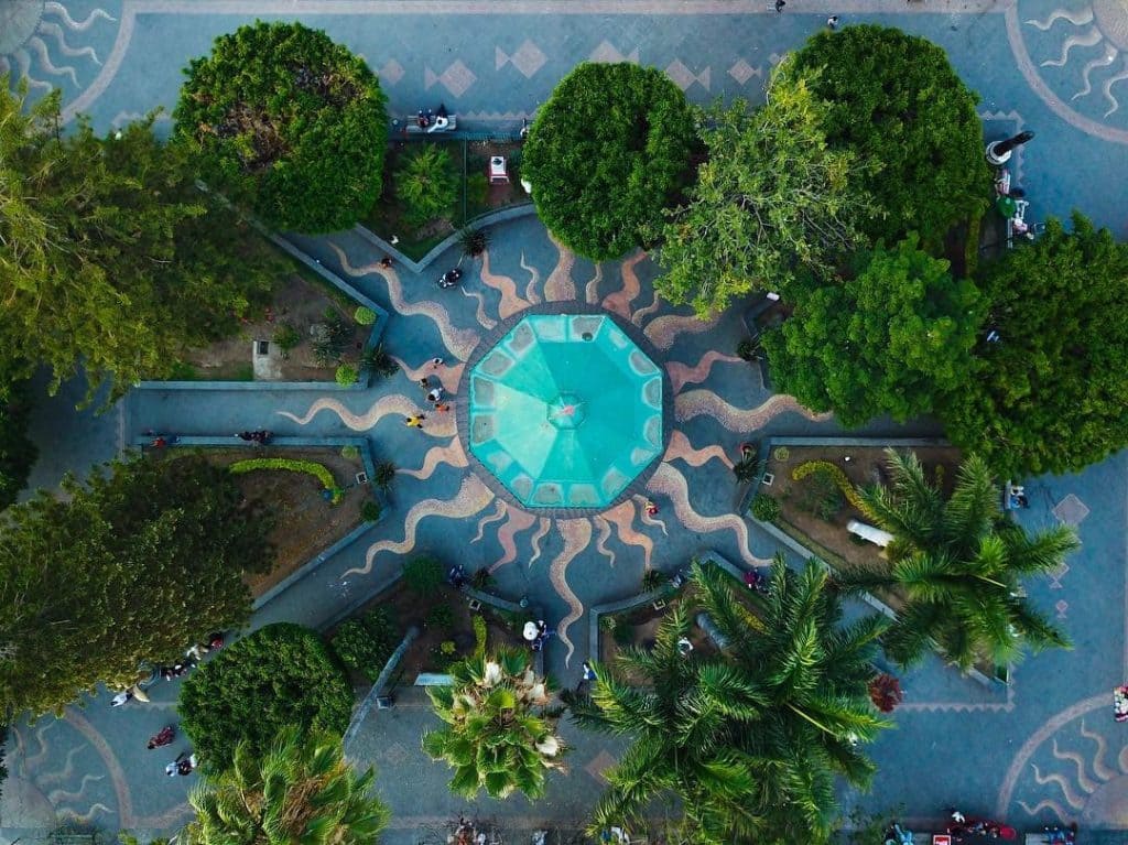 Wonderful view of Ajijic Plaza. Aerial photo