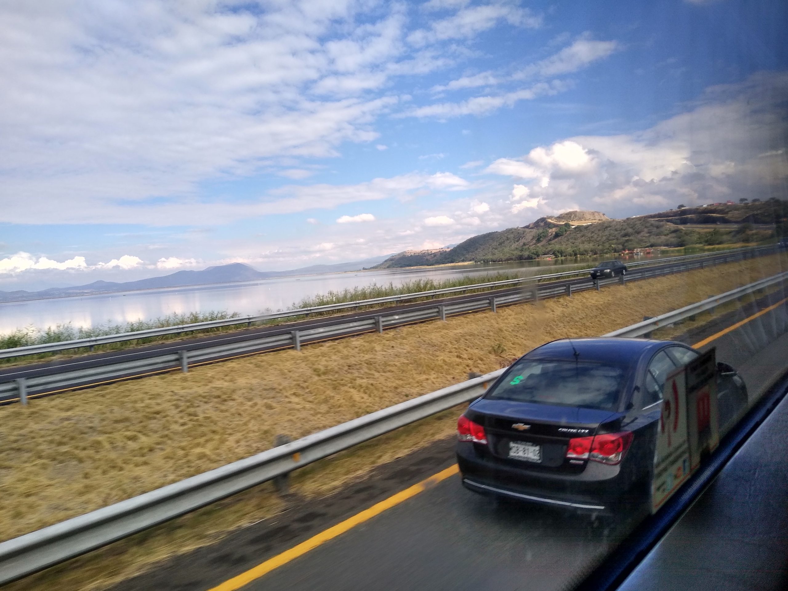 Lake Cuitzeo seen from the highway, Michoacan